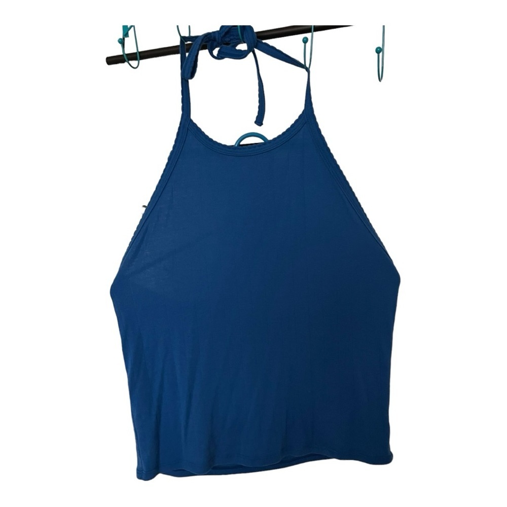 American Eagle Outfitters Women's Halter Striped Crop Top Pullover Blue size XL